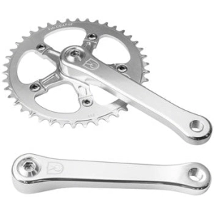 1-Speed Bicycle Crankset - 170mm, 42t, Square Taper JIS Spindle Interface, Polished Aluminum