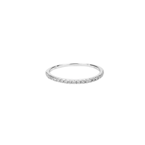 14k White Gold and Diamond Pave Set Wedding Band