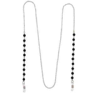 1928 Jewelry Multi Black Bead Eyeglass Holder Chain Necklace 32"