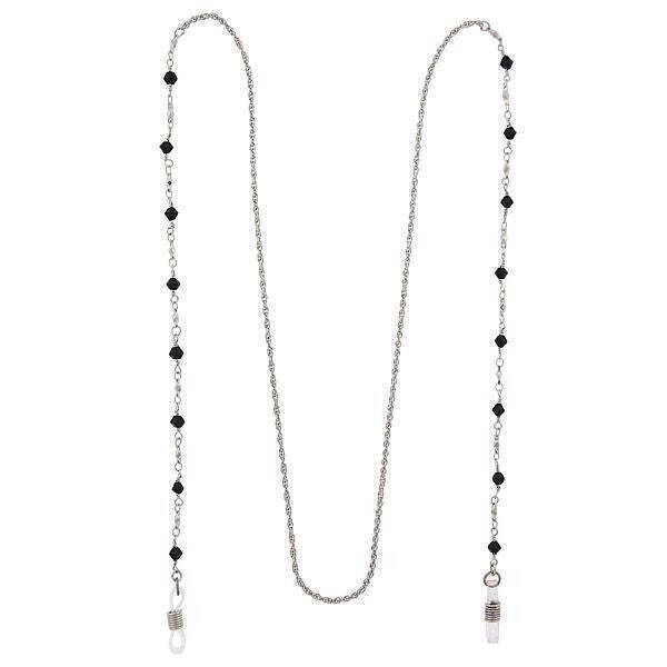 1928 Jewelry Multi Black Bead Eyeglass Holder Chain Necklace 32"