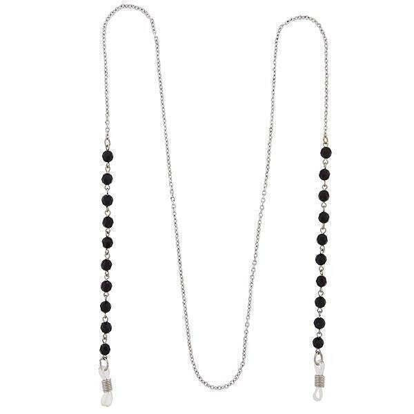 1928 Jewelry Multi Black Bead Eyeglass Holder Chain Necklace 32"
