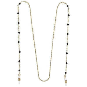 1928 Jewelry Multi Black Bead Eyeglass Holder Chain Necklace 32"