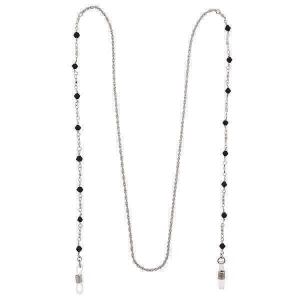 1928 Jewelry Multi Black Bead Eyeglass Holder Chain Necklace 32"