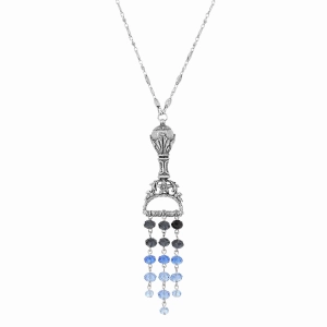 1928 Jewelry Multi Crystal Chandelier Ornamental Pendant Necklace 28"