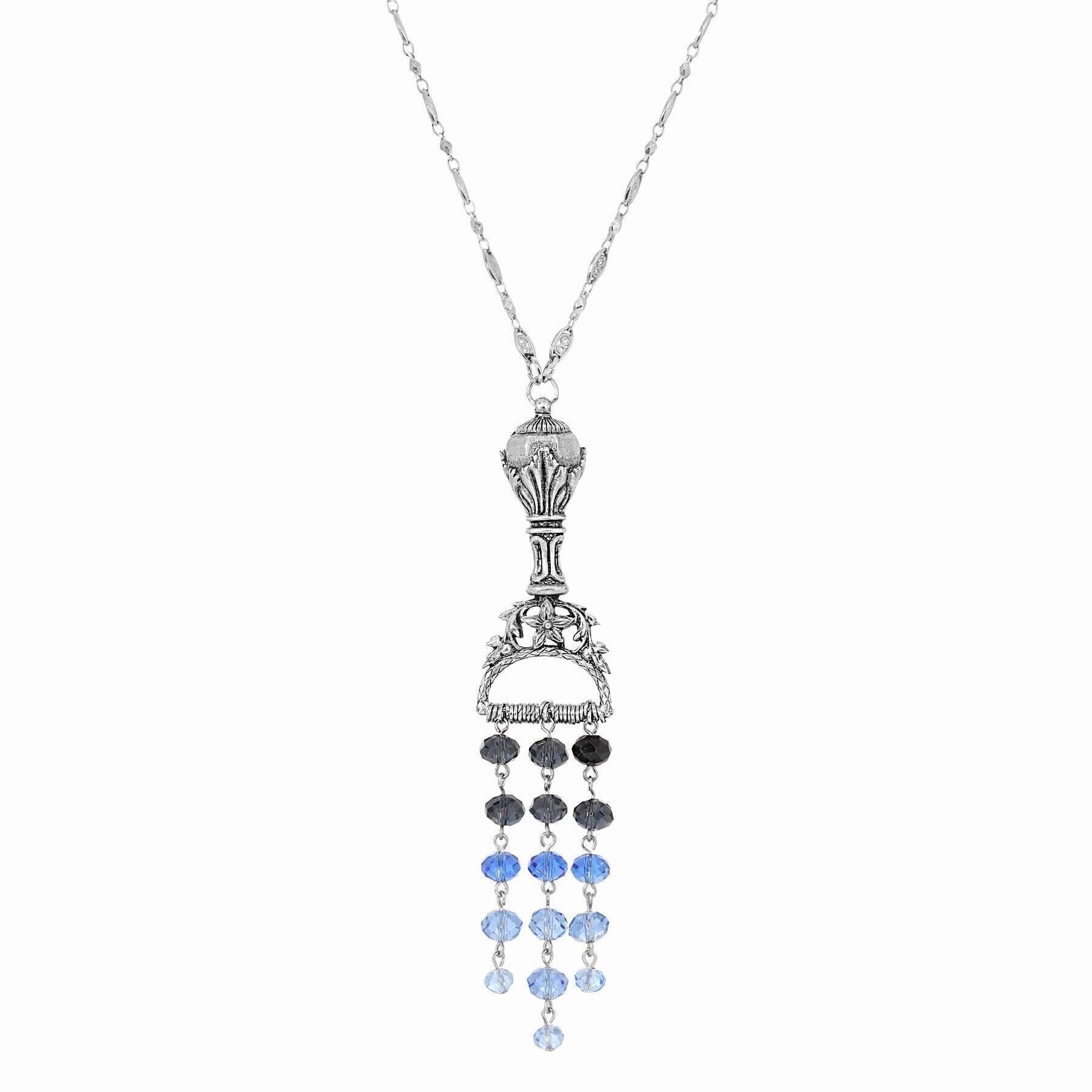 1928 Jewelry Multi Crystal Chandelier Ornamental Pendant Necklace 28"