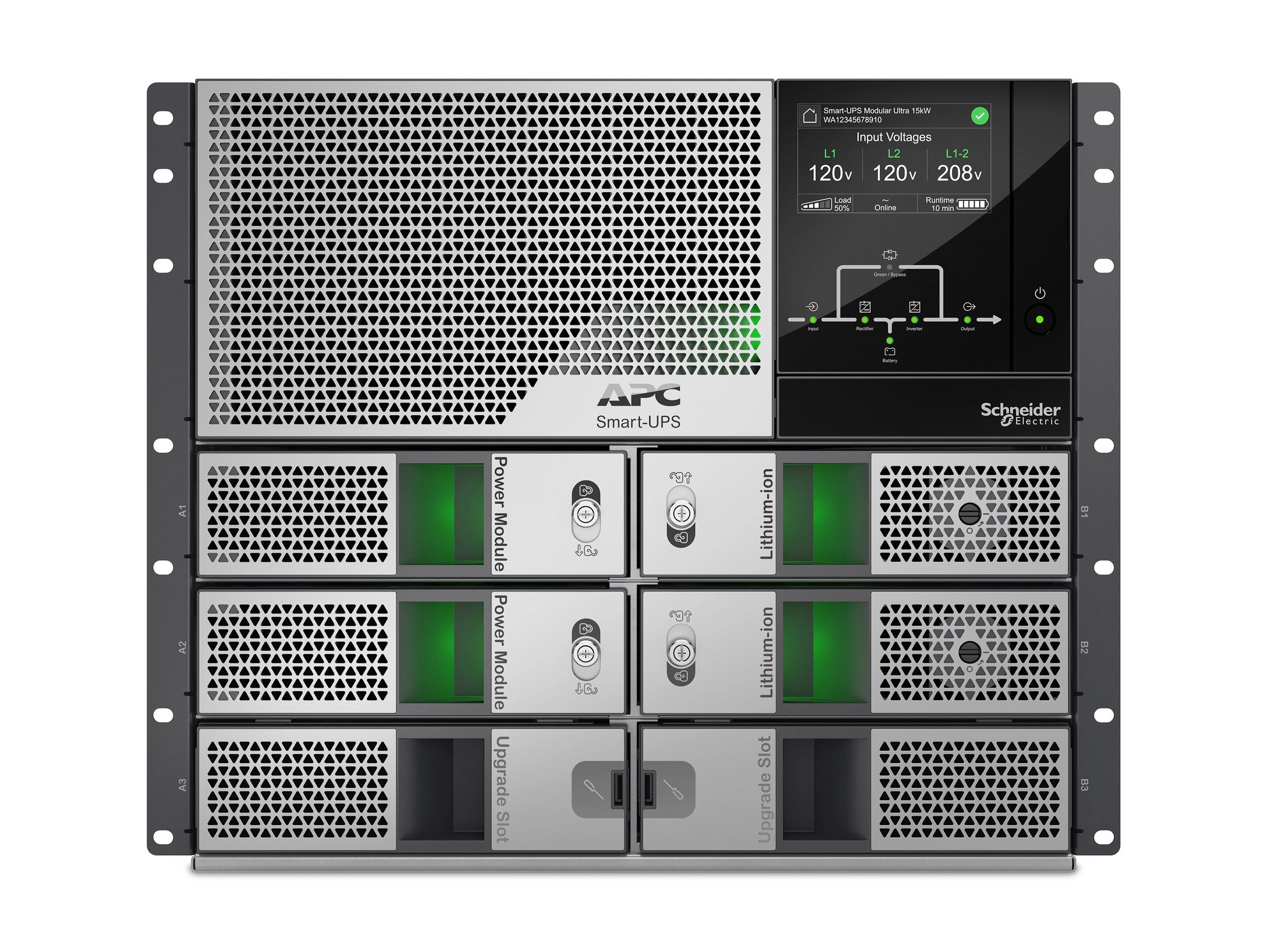 APC Smart-UPS Ultra - UPS (rack-mountable) - scalable to 15kW N 1, modular, redundant, touchscreen, network management card - SRYL10K15RMXLT