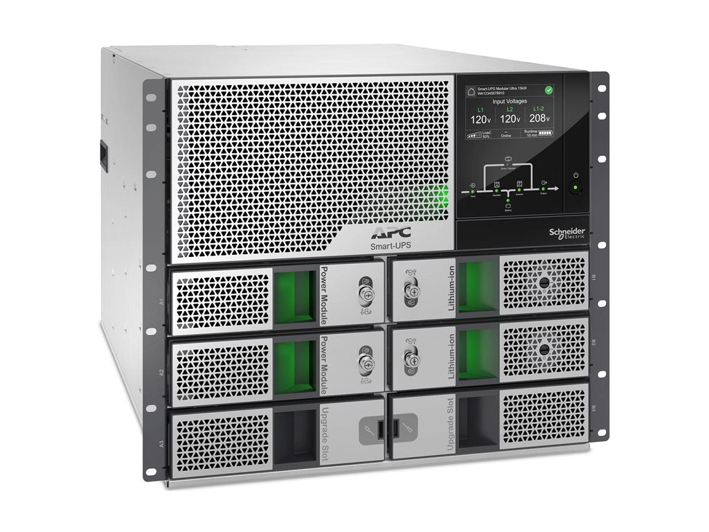 APC Smart-UPS Ultra - UPS (rack-mountable) - scalable to 15kW N 1, modular, redundant, touchscreen, network management card - SRYL10K15RMXLT
