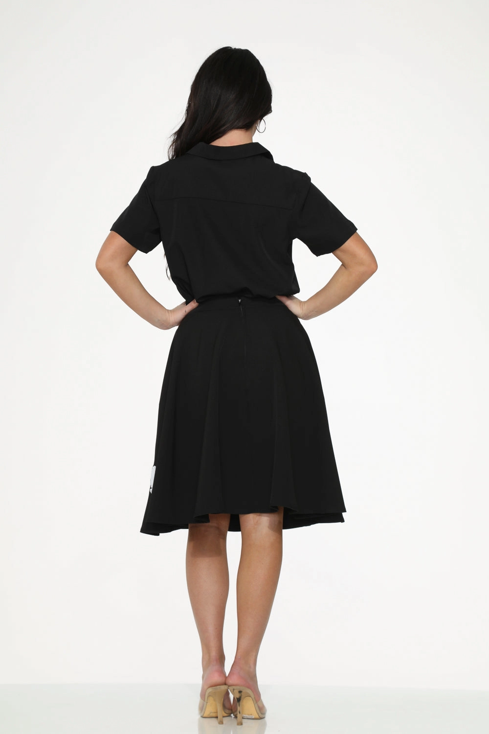 Black Embroidered Poodle Skirt