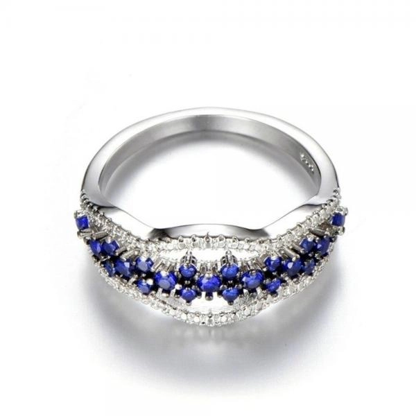 Cubic Zirconia Blue Crystal Rings