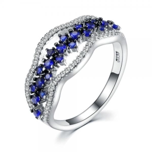 Cubic Zirconia Blue Crystal Rings