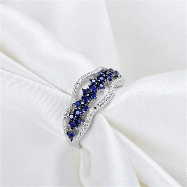 Cubic Zirconia Blue Crystal Rings