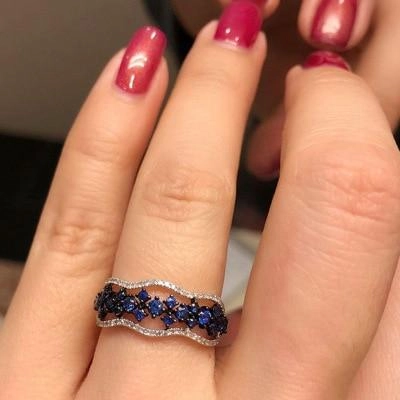 Cubic Zirconia Blue Crystal Rings