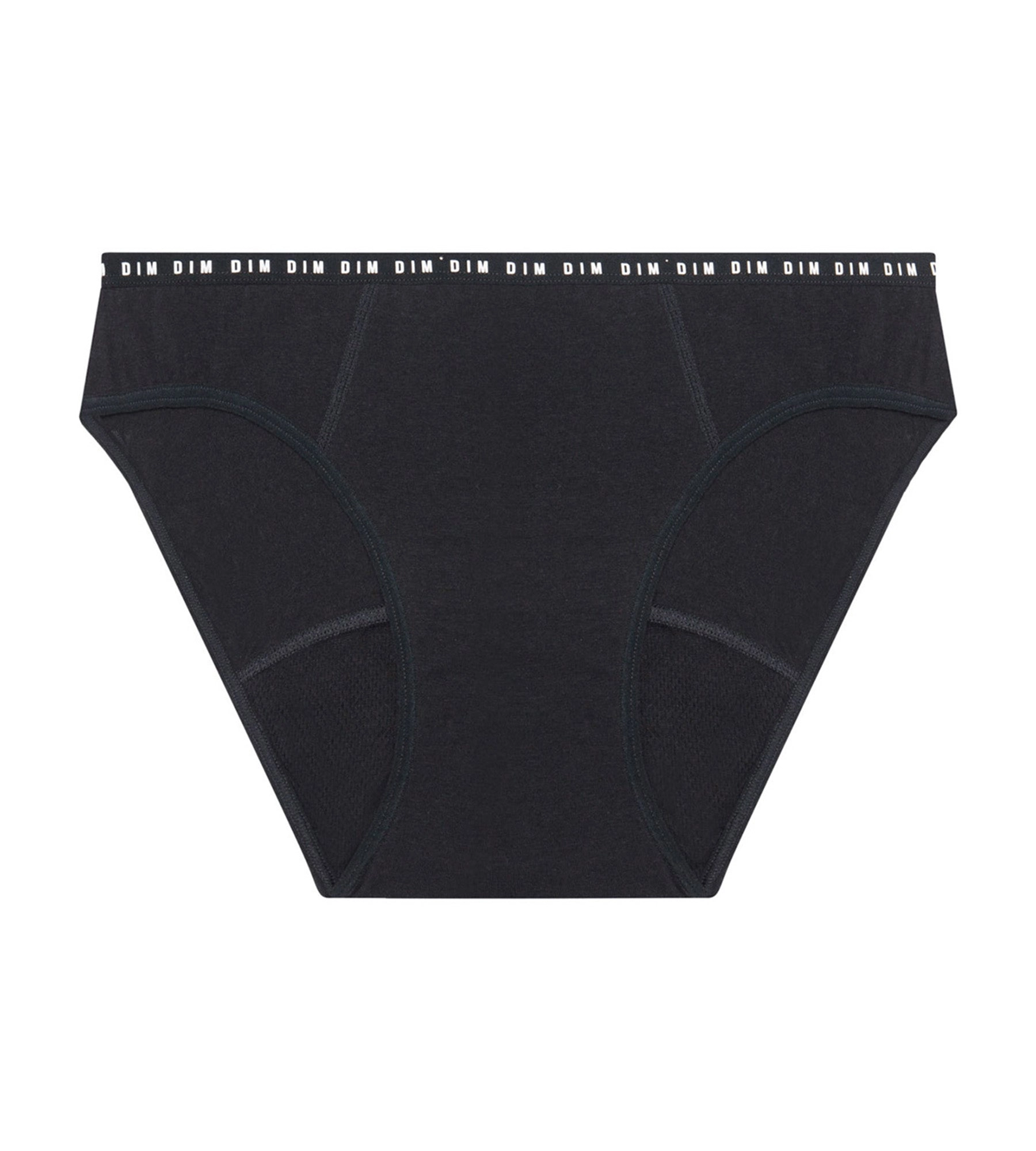 Culotte menstruelle lavable en coton bio noir Flux moyen Dim Protect