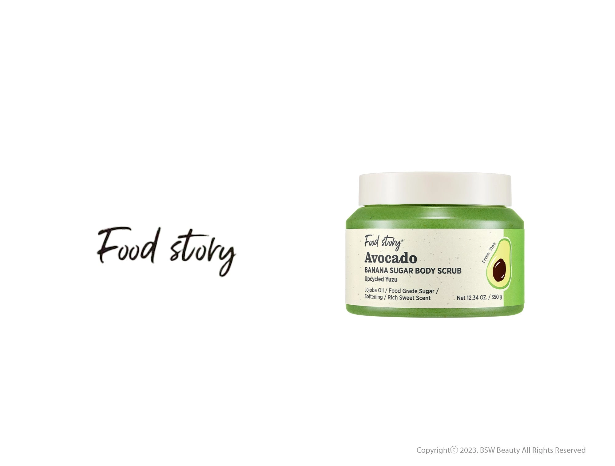 FOOD STORY AVOCADO BANANA SUGAR BODY SCRUB 12.35 OZ. / 350g