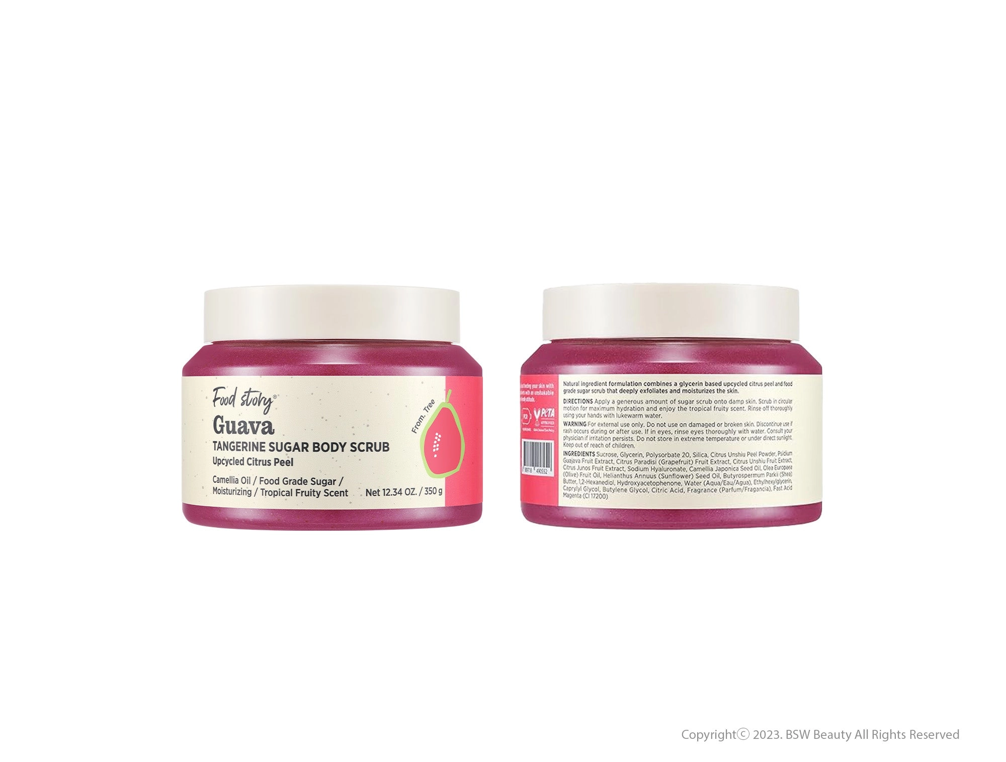 FOOD STORY GUAVA TANGERINE SUGAR BODY SCRUB 12.35 OZ. / 350g