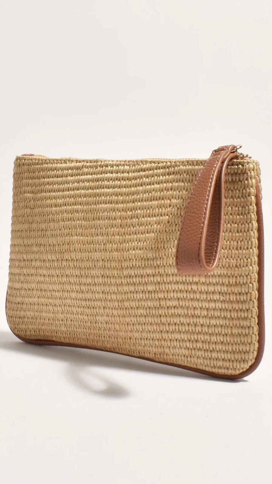 Francesca Weave Pouch -  Natural/Tan