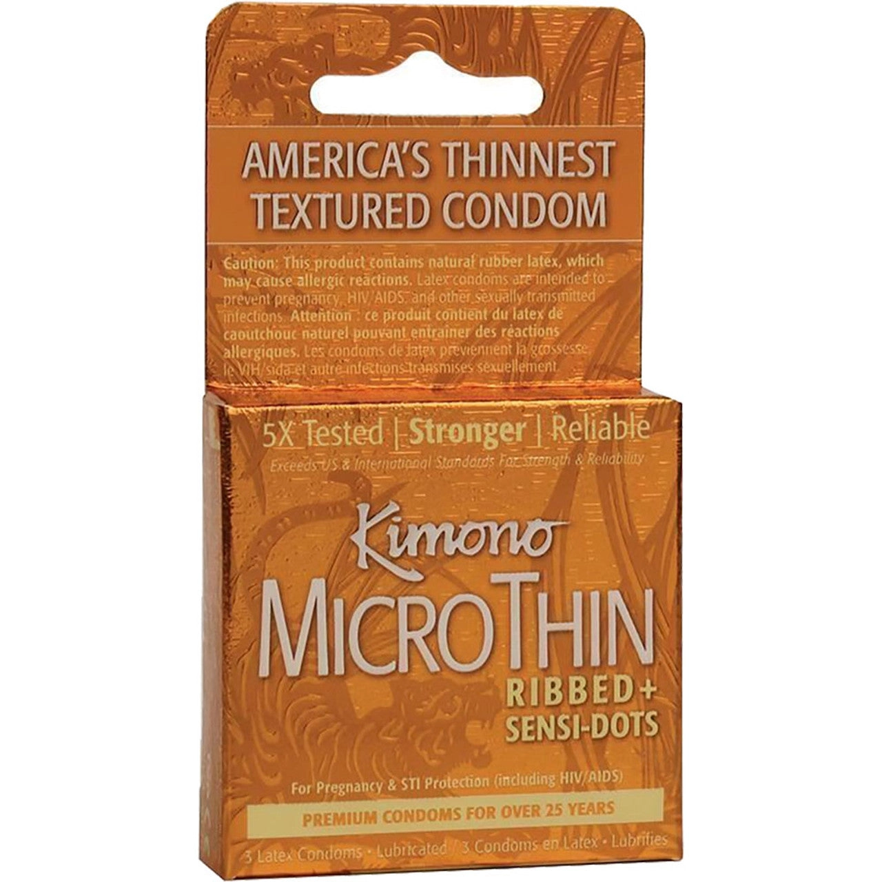 Kimono MicroThin Ribbed Plus Sensi Dots Premium Lubricated Latex Condoms - 3 Pack