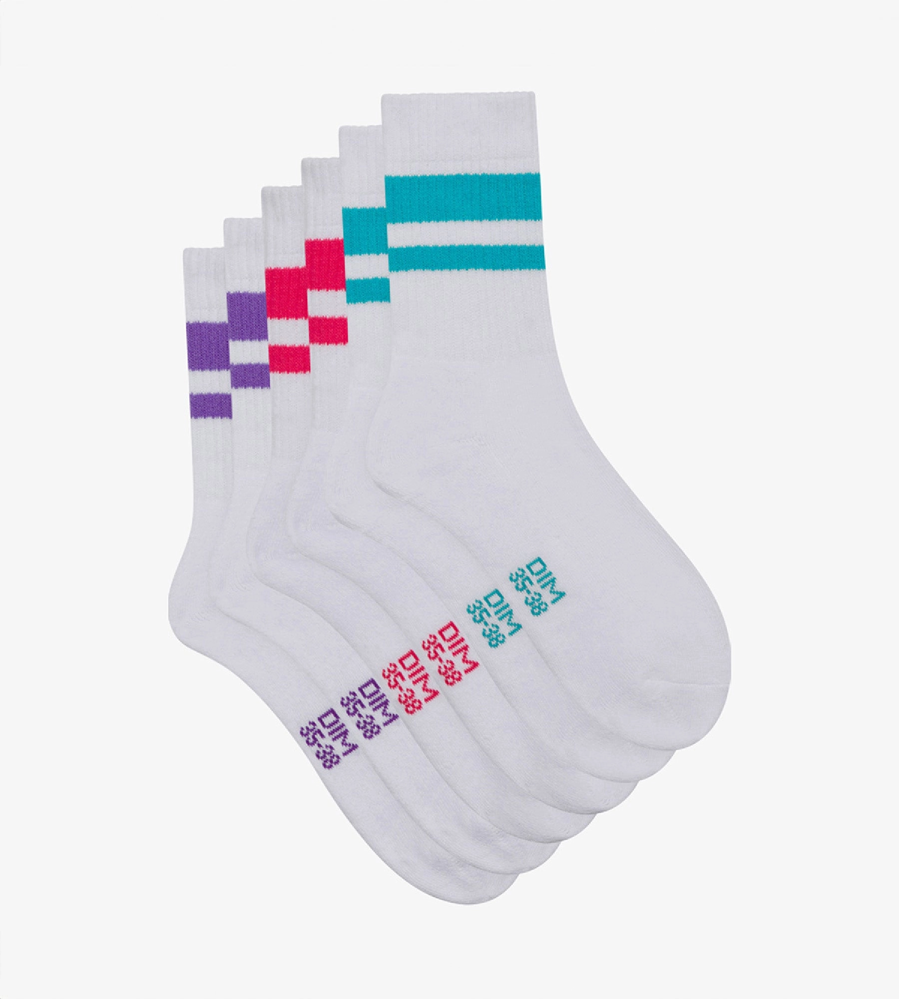 Lot de 3 paires de chaussettes femme en coton Rouge EcoDim Sport