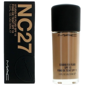 MAC Women's Foundation - Studio Fix Fluid SPF15 Long-Wearing Oil-Free, NC27, 1 oz