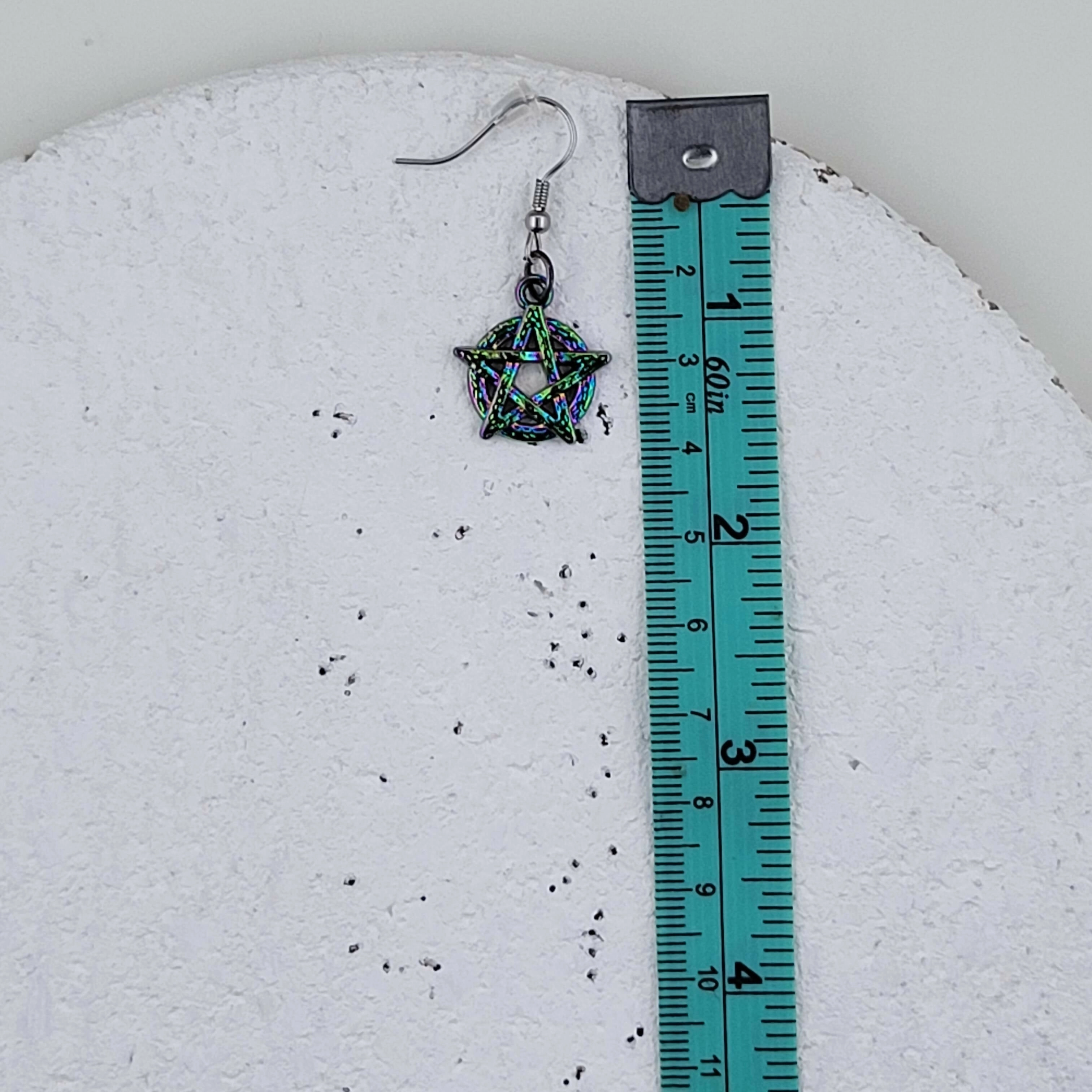 Rainbow Pentacle Earrings