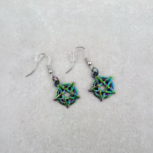 Rainbow Pentacle Earrings