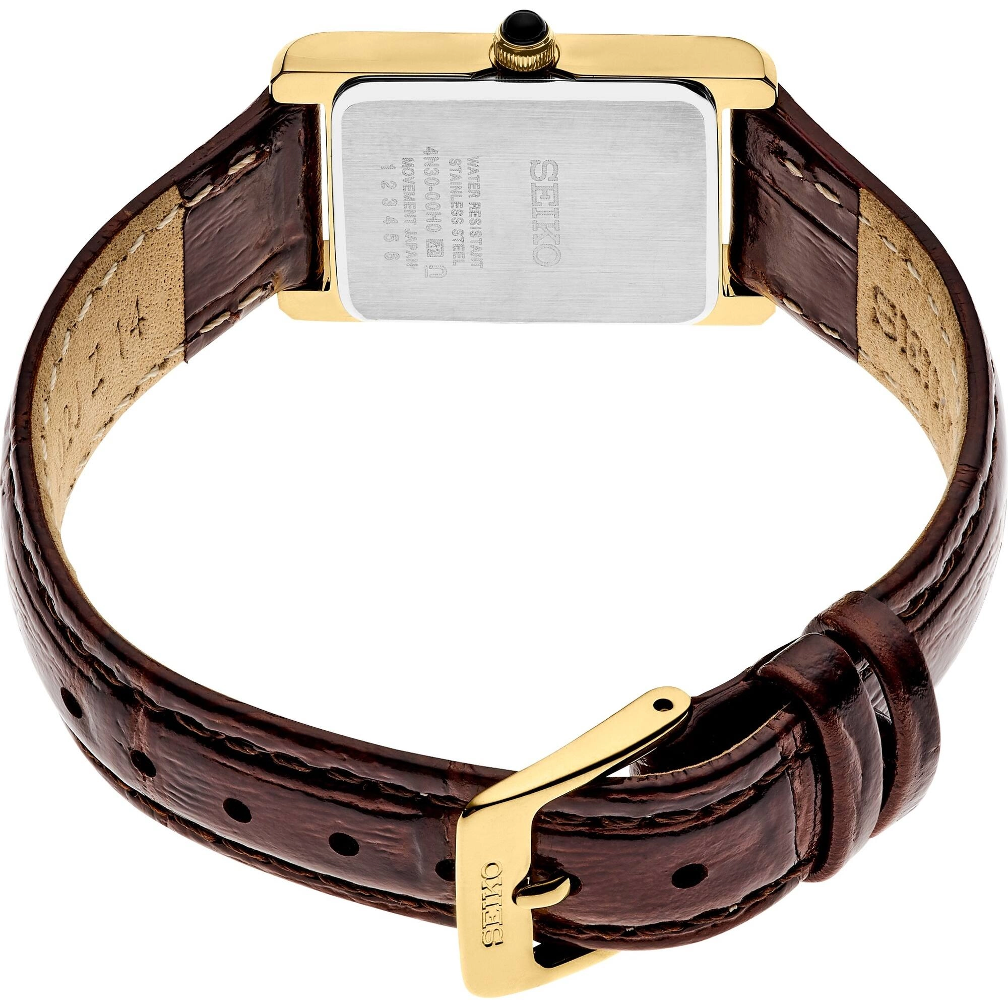 Seiko Women's Watch - Essentials Quartz Light Champagne Dial Leather Strap | SWR066