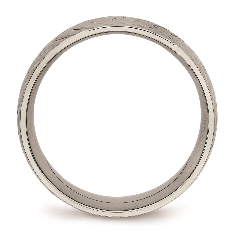 Titanium Polished Diamond Cut Ring | TB455