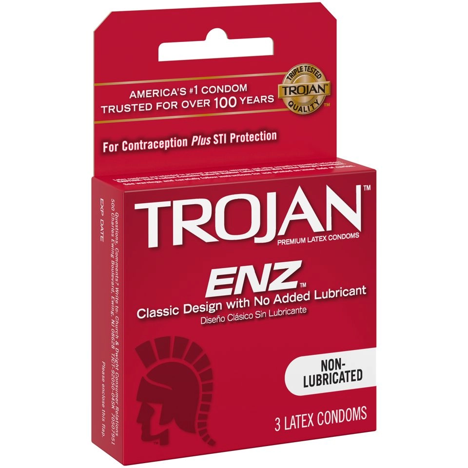 Trojan ENZ Non Lubricated Premium Latex Condoms - 3 pk