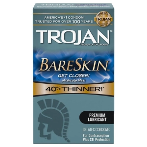 Trojan Sensitivity Bareskin Premium Lubricant Condoms - 10 pk