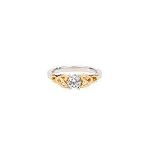 White and Yellow Gold 0.5 ct Moissanite Trinity Ring - Custom Order