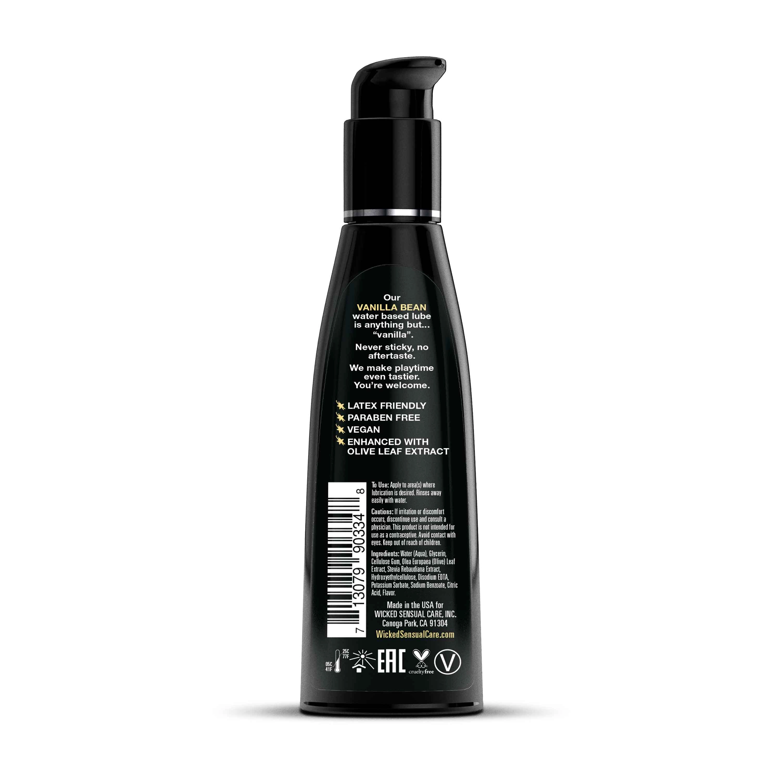Wicked Aqua Vanilla Bean Flavored Lube - 4 oz