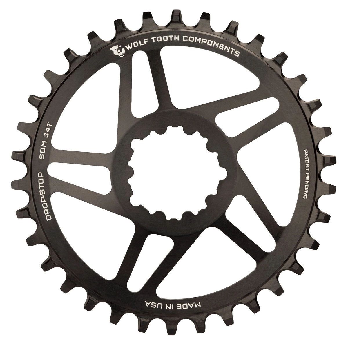 Wolf Tooth Direct Mount Chainring - 32t, SRAM Direct Mount, Drop-Stop, For SRAM 3-Bolt Cranksets, 6mm Offset