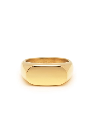 Women's Gold Oval Signet Ring